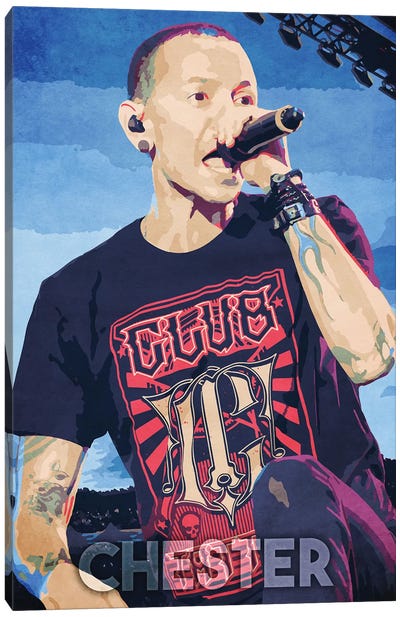 Chester B Canvas Art Print - Linkin Park