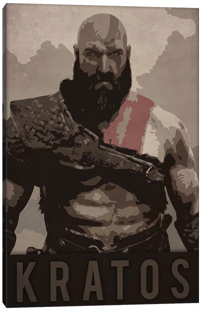 Kratos Canvas Art Print - Other Video Game Characters