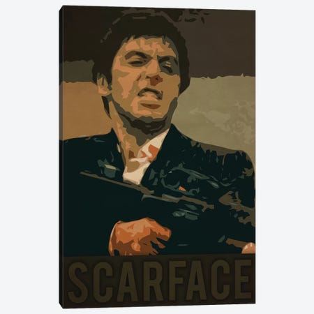 Scarface Canvas Print #DUR226} by Durro Art Canvas Wall Art
