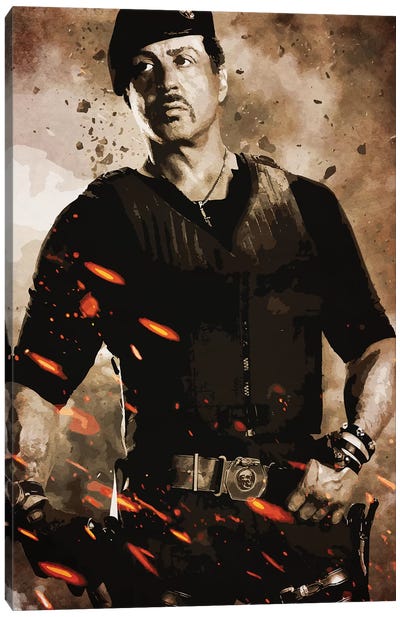Expendables Stallone Canvas Art Print - Sylvester Stallone