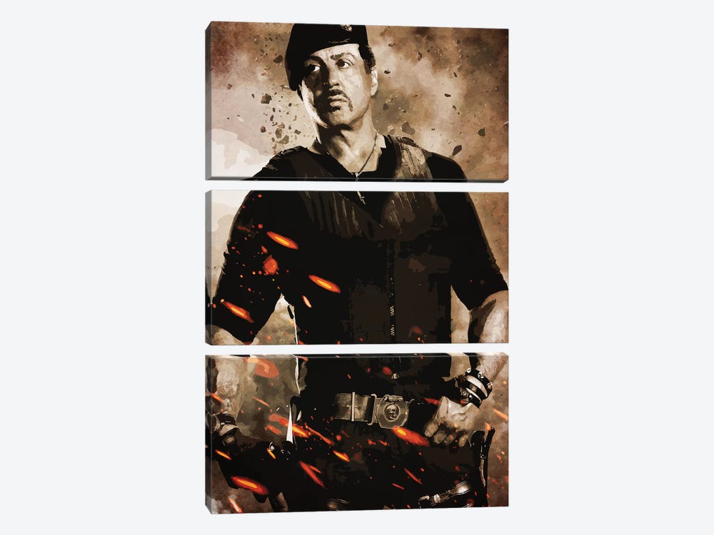 Expendables Stallone by Durro Art 3-piece Canvas Artwork