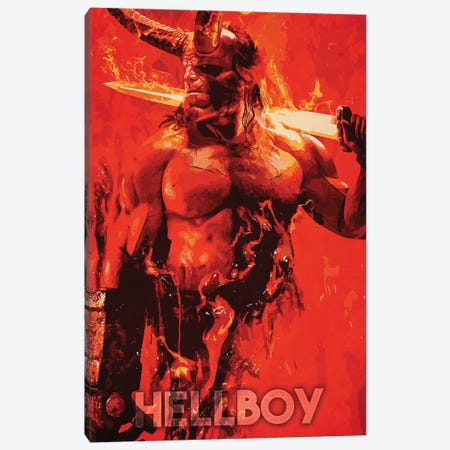 Hellboy Canvas Print #DUR249} by Durro Art Art Print