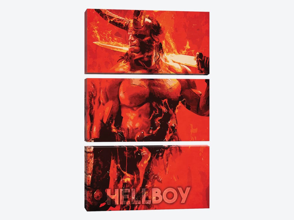 Hellboy by Durro Art 3-piece Canvas Wall Art