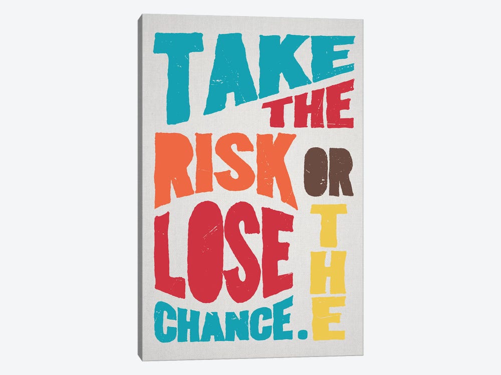 Take The Risk White by Durro Art 1-piece Canvas Wall Art