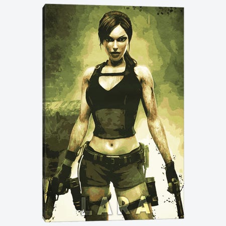 Lara Croft Canvas Print #DUR324} by Durro Art Art Print
