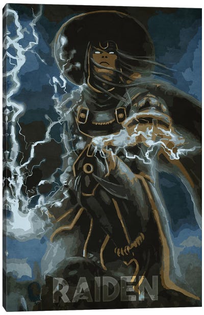 Raiden Canvas Art Print - Mortal Kombat