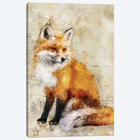 Fox Canvas Print #DUR345} by Durro Art Canvas Art Print