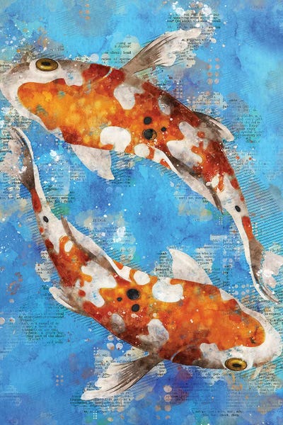 Koi: Koi Fishes Blue by Durro Art