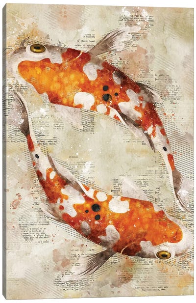 Koi Fishes Canvas Art Print - Durro Art