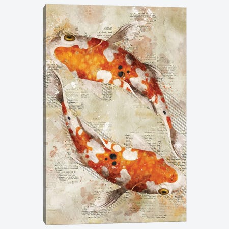 Koi Fishes Canvas Print #DUR347} by Durro Art Art Print