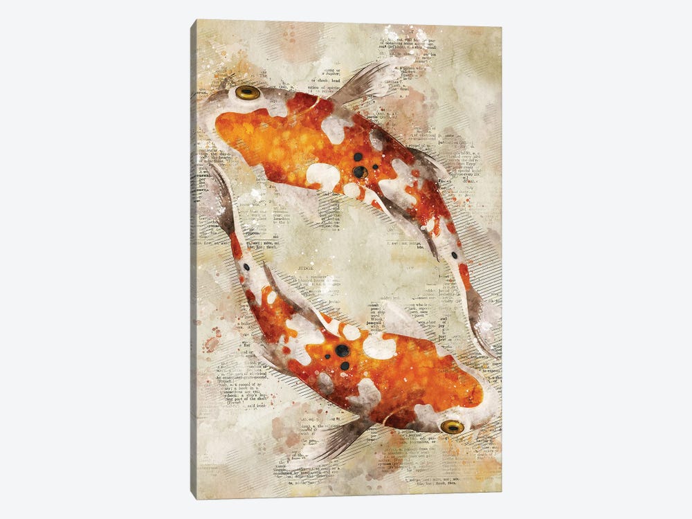 Koi Fishes by Durro Art 1-piece Canvas Art Print