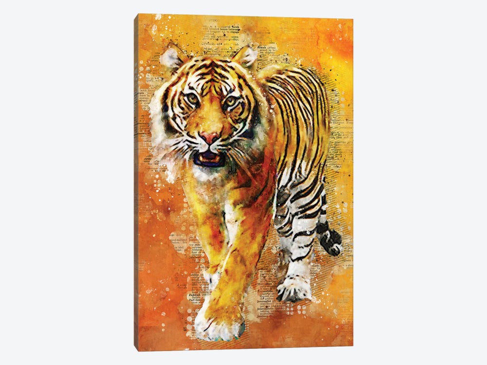 Tiger Wild by Durro Art 1-piece Canvas Art Print