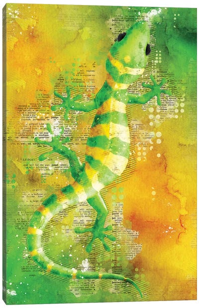 Lizard Green Canvas Art Print - Lizard Art