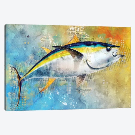 Big Fish Blue Canvas Print #DUR360} by Durro Art Canvas Art