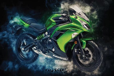 Kawasaki Ninja Green by Durro Art canvas print
