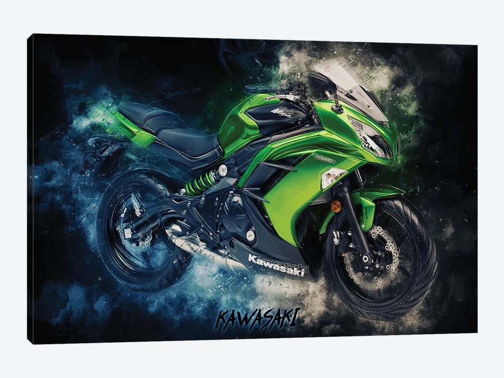 Kawasaki Ninja Green by Durro Art 1-piece Canvas Wall Art