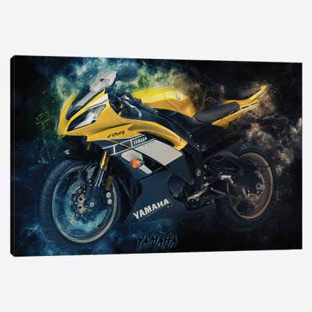 Yamaha R6 Canvas Print #DUR380} by Durro Art Canvas Artwork