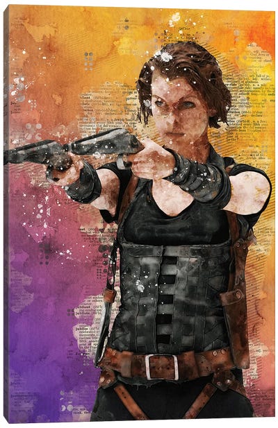 Resident Evil Watercolor Canvas Art Print - Resident Evil