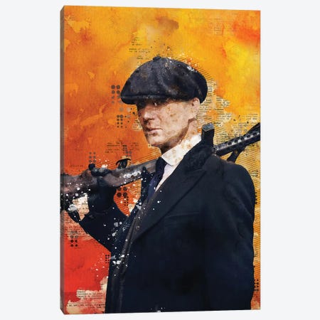 Tommy Shelby Watercolor 2 Canvas Print #DUR447} by Durro Art Canvas Artwork