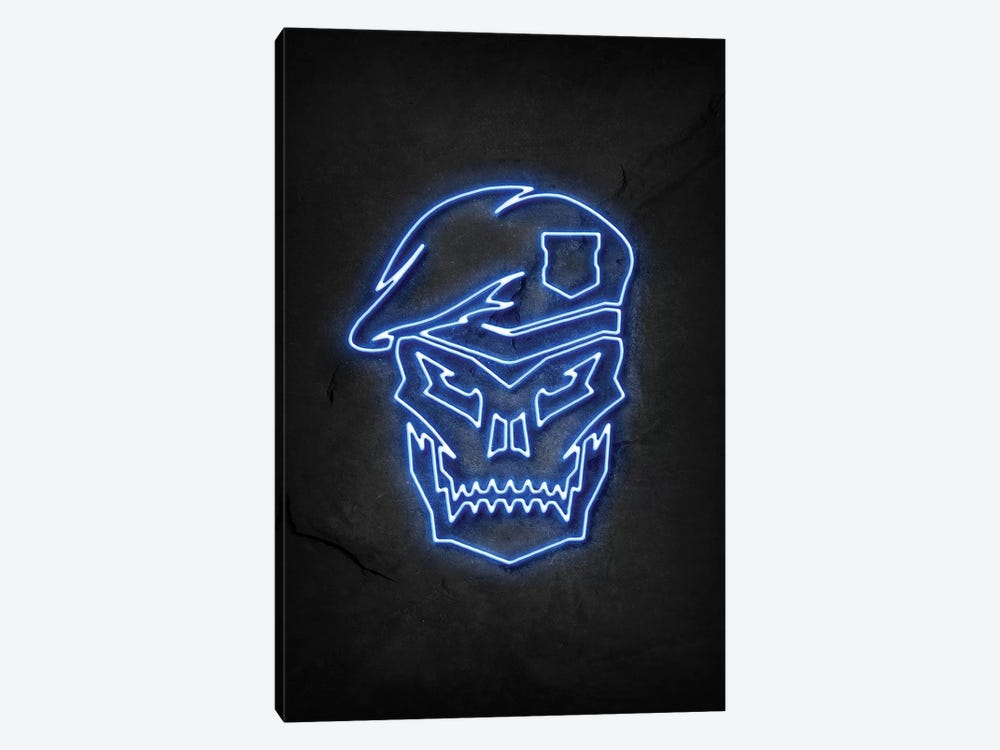Black Ops Neon Blue by Durro Art 1-piece Canvas Art Print