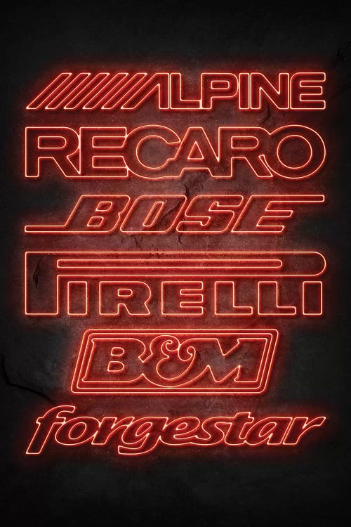 Neon Car Sponsors I by Durro Art wall art
