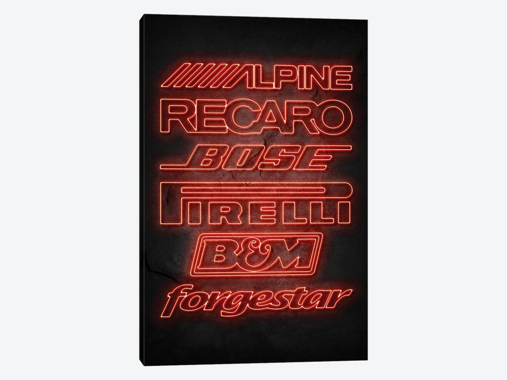 Neon Car Sponsors I by Durro Art 1-piece Canvas Wall Art