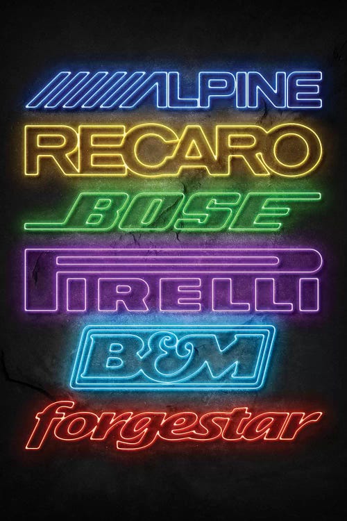 Neon Car Sponsors II by Durro Art wall art