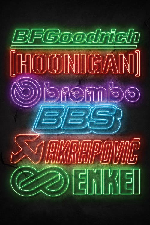 Neon Car Sponsors IV by Durro Art wall art