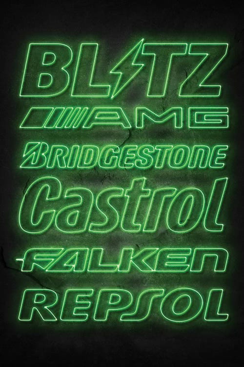 Neon Car Sponsors V by Durro Art wall art