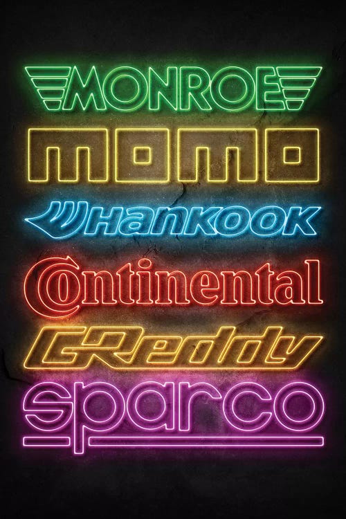 Neon Car Sponsors VII by Durro Art wall art