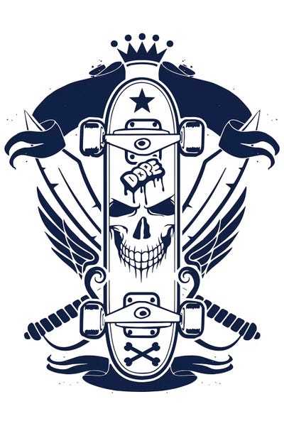 Black & White & Blue: The Dope Skater by Durro Art