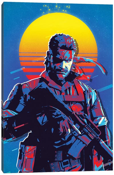 Snake Retro Canvas Art Print - Metal Gear Solid