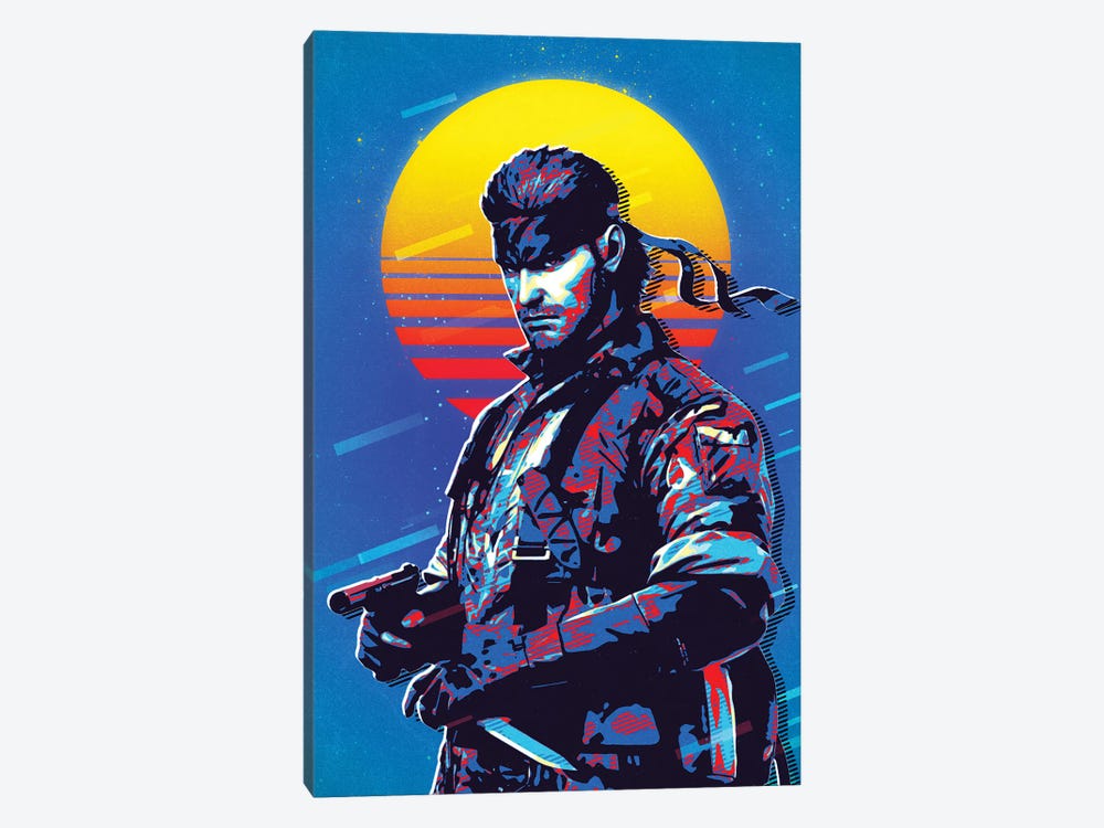 Solid Snake Retro by Durro Art 1-piece Canvas Print