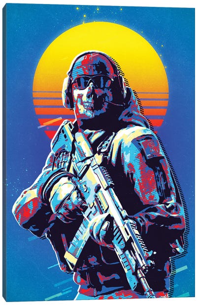 Cod Soldier Retro Canvas Art Print - Call of Duty