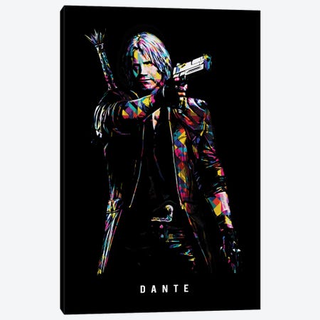 Dante Wpap Canvas Print #DUR514} by Durro Art Canvas Artwork