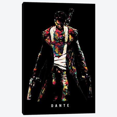 Dante Wpap Canvas Print #DUR516} by Durro Art Canvas Artwork