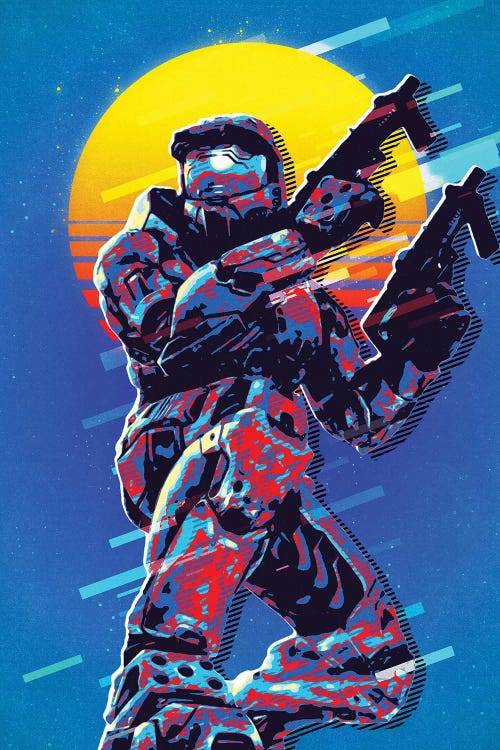 Master Chief Retro by Durro Art wall art