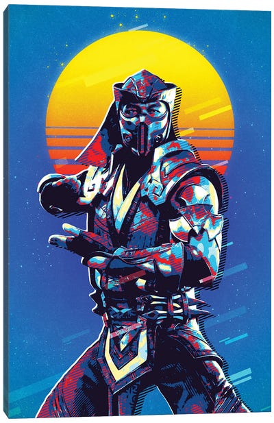 Sub Zero Retro Canvas Art Print - Mortal Kombat