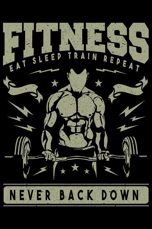 Eat Sleep Train Repeat by Durro Art wall art