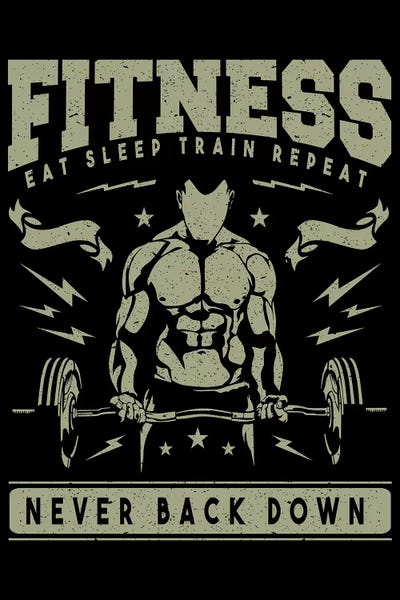 Fitness: Eat Sleep Train Repeat by Durro Art