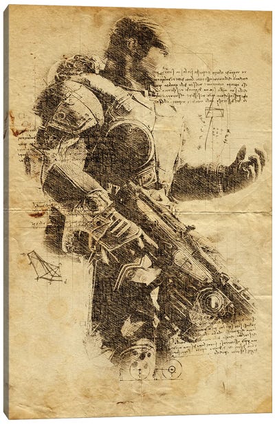 Gears Of War DaVinci Canvas Art Print - Durro Art