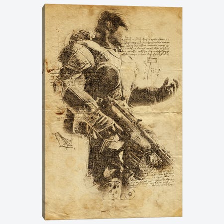 Gears Of War DaVinci Canvas Print #DUR555} by Durro Art Canvas Wall Art