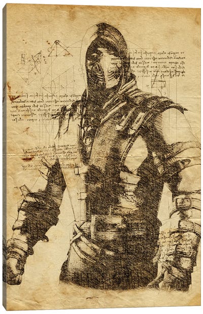 Scorpion DaVinci Canvas Art Print - Mortal Kombat
