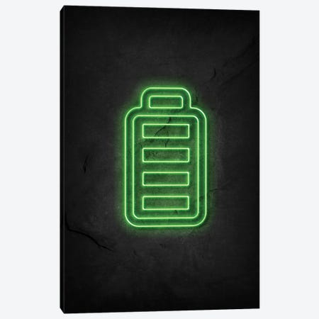 Battery Full Neon Canvas Print #DUR577} by Durro Art Canvas Wall Art