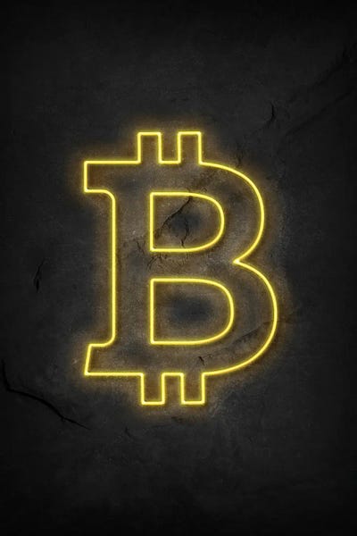 Bitcoin Neon by Durro Art metal wall art