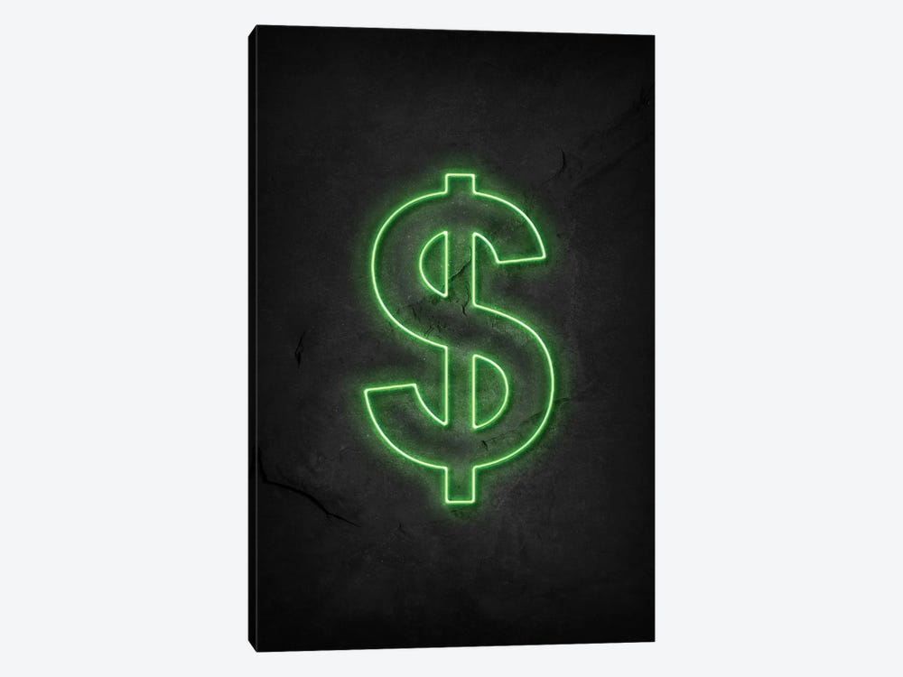Dollar Neon by Durro Art 1-piece Canvas Art Print