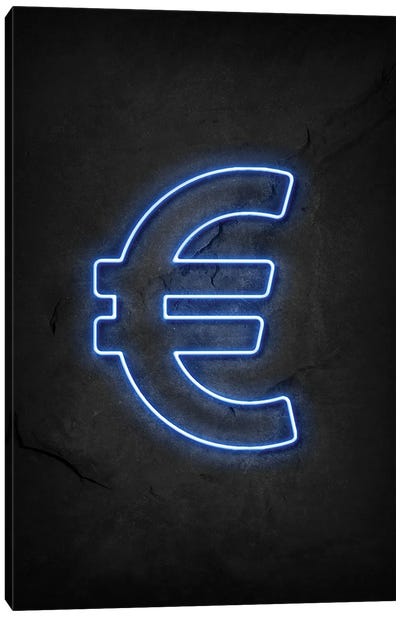Euro Neon Canvas Art Print - Money Art