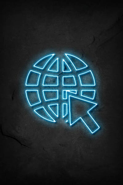Internet Neon by Durro Art metal wall art