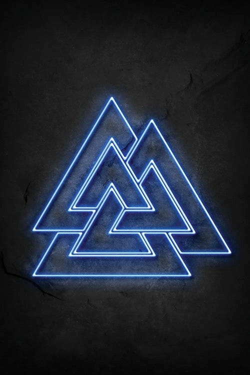 Norse Valknut Symbol Neon