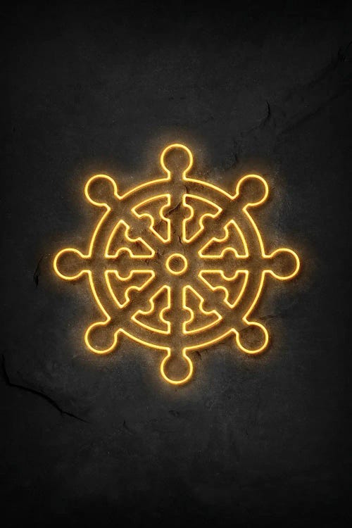 Wheel Of Dharma Neon by Durro Art wall art